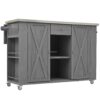 Outdoor Kitchen Island Fir Wood Kitchen Island With Stainless Steel Top, Ample Storage Space, Towel And Spice Racks And A Bottle Opener For Outdoor - Gray - Image 15