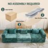 Convertible Floor Sofa Bed With Fixed Shape Frame, Boneless Modular Sectional Sofa, For Living Room - Dark Green - Image 10