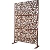 Outdoor & Indoor Privacy Screen Metal Privacy Screen, Freestanding Decorative Privacy Screen For Deck Balcony Patio - Rust Red - Image 5