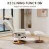 Recliner Chair With Ottoman Modern 360° Swivel Lounge Chair With Footstool 5 Point Vibration Massage Seat Heating & 140° Adjustable Backrest - White - Image 5