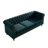 Chesterfield - Velvet Sofa 84.65" For Living Room - Green - Image 4