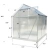 6.3'x6.2'x7' Polycarbonate Greenhouse, Heavy Duty Outdoor Aluminum Walk-In Green House Kit With Rain Gutter, Vent And Door For Backyard Garden - Aluminium - Image 15