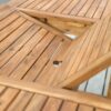 Modern Slat Top Solid Acacia Wood Butterfly Outoor Dining Table - Brown - Image 3