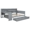 Full Size Daybed With 3 Drawers USB Ports And Desk - Gray - Image 12