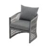 Modern Curved Aluminum Lounge Chair With Rope Weave Design And Cushioned Comfort (Set of 2) - Gray - Image 3