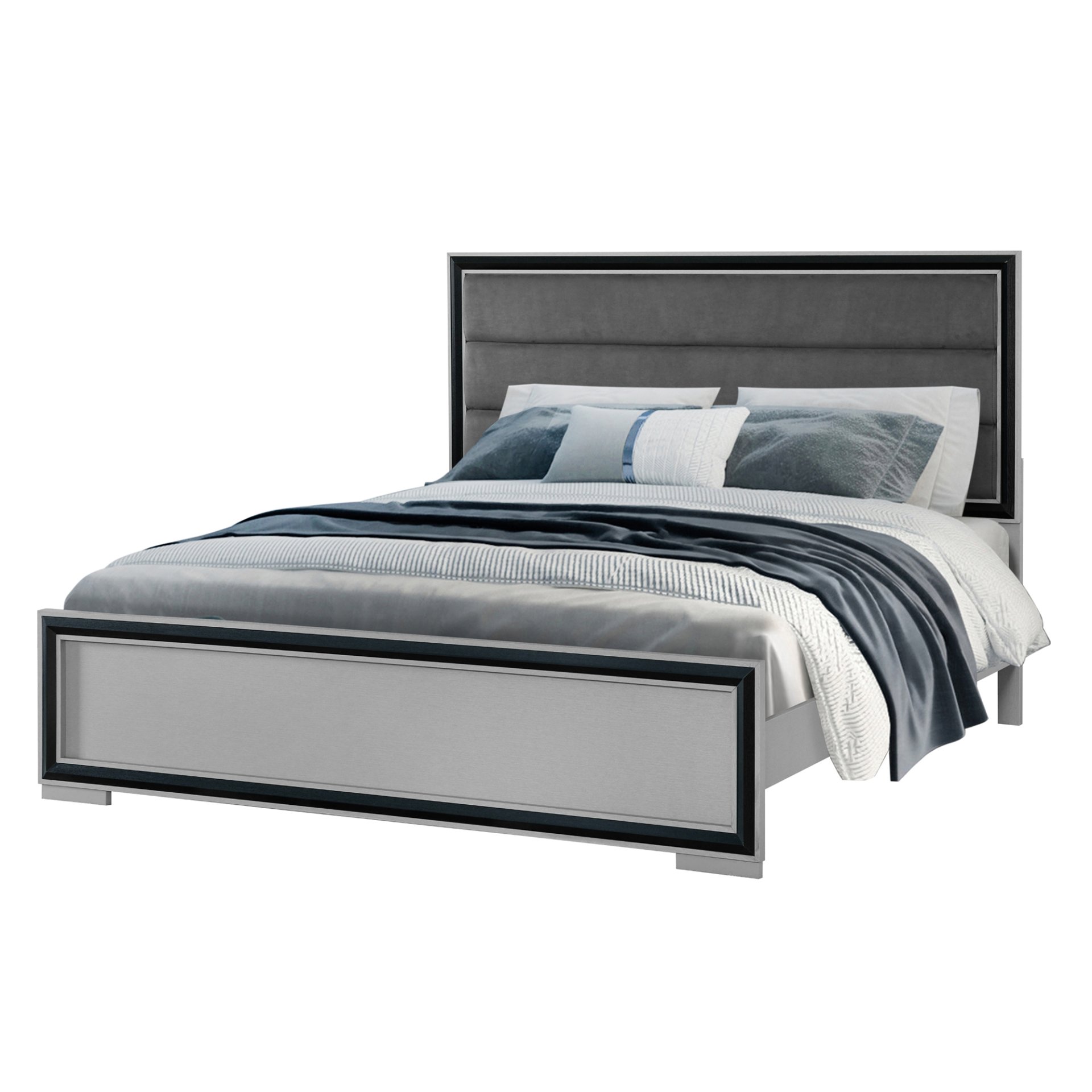Adelaide - Queen Bed With LED - Black - Image 3