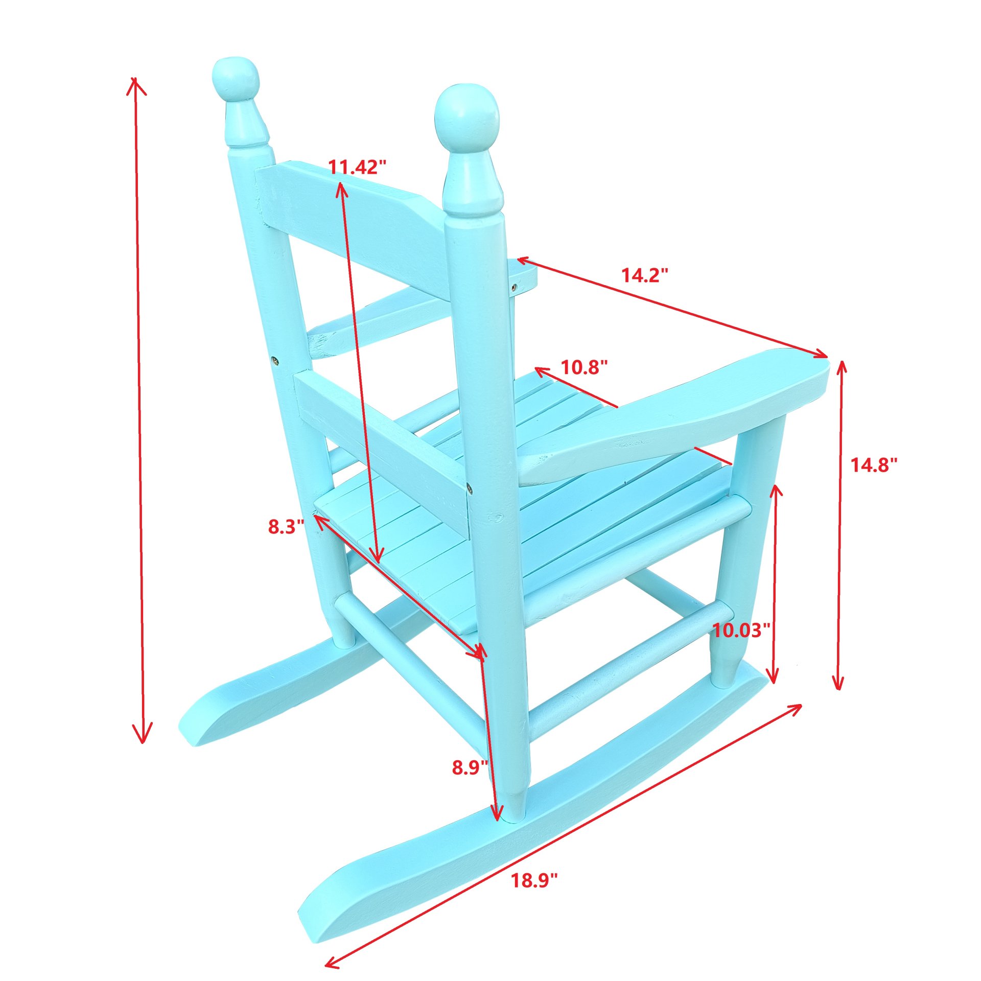 Children's Rocking Chair Indoor Or Outdoor, Suitable For Kids, Durable - Light Blue - Image 3