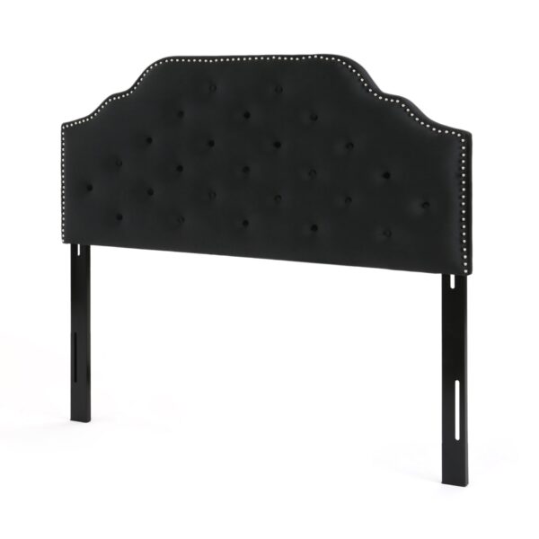 Charismatic - Queen & Full Size Headboard With Button Tufting And Nailhead Trim - Black