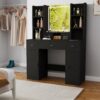 43.31" Newly Designed Smart Mirror Dressing Table With Drawers And Storage Cabinet, Dressing Table With Dressing Pad For Bedroom, Dressing Room - Black - Image 4