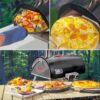 Pizza Oven Outdoor 12" Automatic Rotatable Pizza Ovens Portable Stainless Steel Wood Fired Pizza Oven Pizza Maker With Built-In Thermometer Pizza Cutter Carry Bag - Black - Image 15