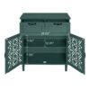 2 Door 2 Drawer Cabinet, American Furniture, Suitable For Bedroom, Living Room, Study - Dark Green - Image 7