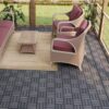 30 Piece Interlocking Deck Tiles Checker Pattern, Square Acacia Hardwood Outdoor Flooring For Patio, Bancony, Pool Side - Light Gray - Image 12
