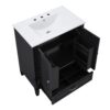Vintage Style 30" Bathroom Vanity With Sink, Multi Functional Storage, Soft Closing Door - Black - Image 12