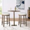 Barstools (Set of 2), 26" Counter Height, 360° Swivel, Swivel Barstool - Light Oak - Image 6
