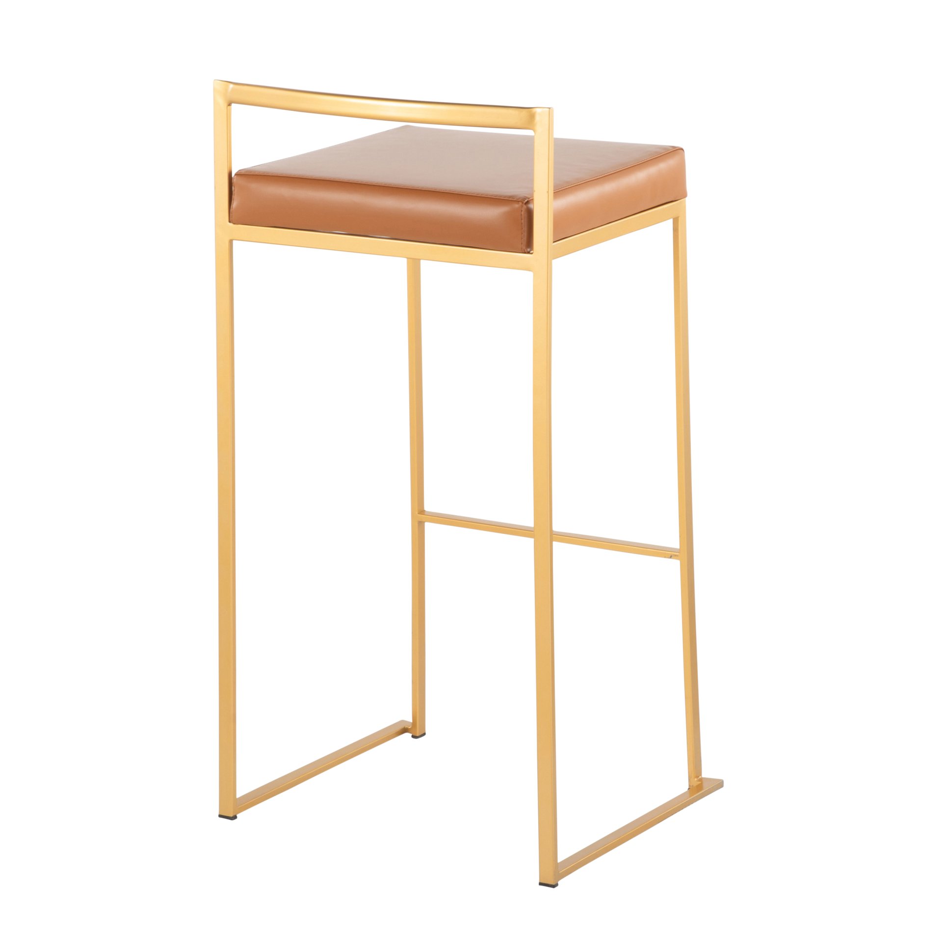 Fuji - Contemporary Barstool (Set of 2) - Gold / Camel - Image 4