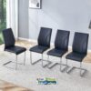 Modern Dining Chair Set With High BackUpholstery And Sturdy Legs For Dining Room - Black - Image 5