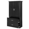 Tall Bathroom Storage Cabinet, Cabinet With 2 Doors And Drawers, Adjustable Shelf - Black - Image 10