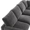 Modern Modular Sofa, 4 Seat Chenille Sectional Couch Set With 2 Pillows Included, Freely Combinable Indoor Funiture - Black / Gray - Image 13