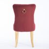 Nikki - Modern, High-End Tufted Solid Wood Contemporary Velvet Upholstered Dining Chair With Golden Stainless Steel Plating Legs, Nailhead Trim (Set of 2) - Burgundy - Image 8