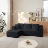 Modular Cloud Sectional Couch With L Shape Chaise, Deep Seat - Black - Image 2