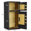 Large Double Door Coin Operated Safe, Digital Security Safe With Fireproof And Waterproof Bag, 6.5 Cubic Feet Safe Box With Hidden Code Function For Home - Black - Image 3