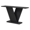 Console Table With V Shape Base / Natural Wood Veneer, Sculptural Entryway Accent - Black - Image 5