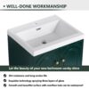 Contemporary Freestanding Bathroom Vanity With White Resin Sink & Soft Close Doors - Dark Green - Image 11