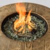 30" Propane Gas Fire Pit Table, 50000 Btu Round Steel Fire Pit With Imitation Wood Grain For Outside Patio Deck Garden Backyard - Black - Image 6