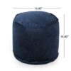 Shimon - Cylinder Pouf Ottoman Floor Cushion Cobalt - Blue - Image 3