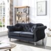 Elegant Transitional Loveseat - Black - Image 4