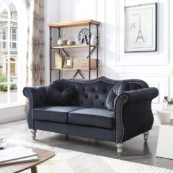 Elegant Transitional Loveseat - Black