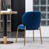 Amoa - Contemporary Velvet Upholstery Dining Chair - Blue - Image 6