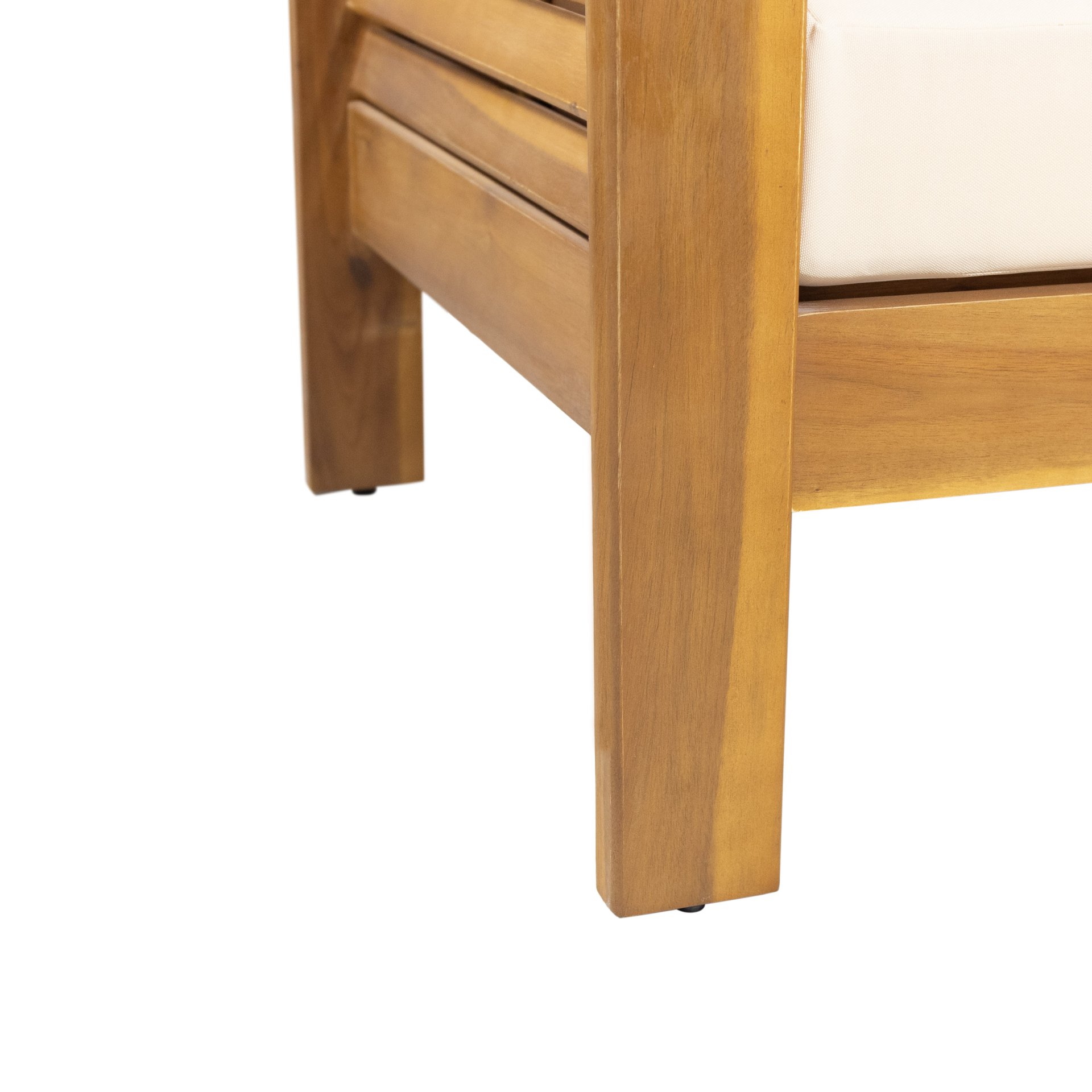 Acacia Wood Loveseat And Coffee Table Set With Cushions - Brown - Image 22