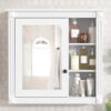 Bathroom Medicine Cabinet With Mirror, Wall Mounted Mirror Cabinet With Storage Organizer, Over The Toilet Storage White Storage Cabinet For Bathroom - White - Image 22