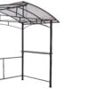 Grill Gazebo 8X5Ft, Outdoor Patio Canopy, Bbq Shelter With Steel Hardtop And Side Shelves - Black - Image 11