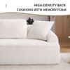 Compression Sofa: 4 Seater Combined Sofa, Crochet Yarn Fabric, Full Sponge Compression Sofa, Combined Sofa With 4 Pillows For Home Living / Home Furniture / Apartment - Beige - Image 7
