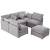 Sectional Sofa Modular Sofa U - Shaped Sofa Couch Sofa Bed L - Shaped Sofa With A Movable Ottoman And Two USB Ports For Living Room - Light Gray - Image 15