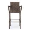 Outdoor Wicker Barstool With Faux Rattan And Iron Frame - Mix Mocha - Image 5