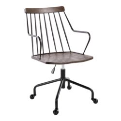 Preston - Farmhouse Adjustable Office Chair - Black / Walnut