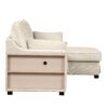 Pull Out Sleeper Sofa L-Shaped Couch Convertible Sofa Bed With Storage Chaise, Storage Racks And USB Ports - Beige - Image 21