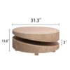 Modern Round Wood Coffee Table, Accent Table For Living Room - Antique Natural / Natural / Rustic - Image 3