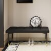 Multifunctional Shoe Bench, Sturdy Metal Legs With Gold Accents - Black - Image 5