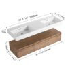 Contemporary Wall Mounted Bathroom Vanity With Dual Resin Sink And Soft Close Drawer - Imitative Oak - Image 6