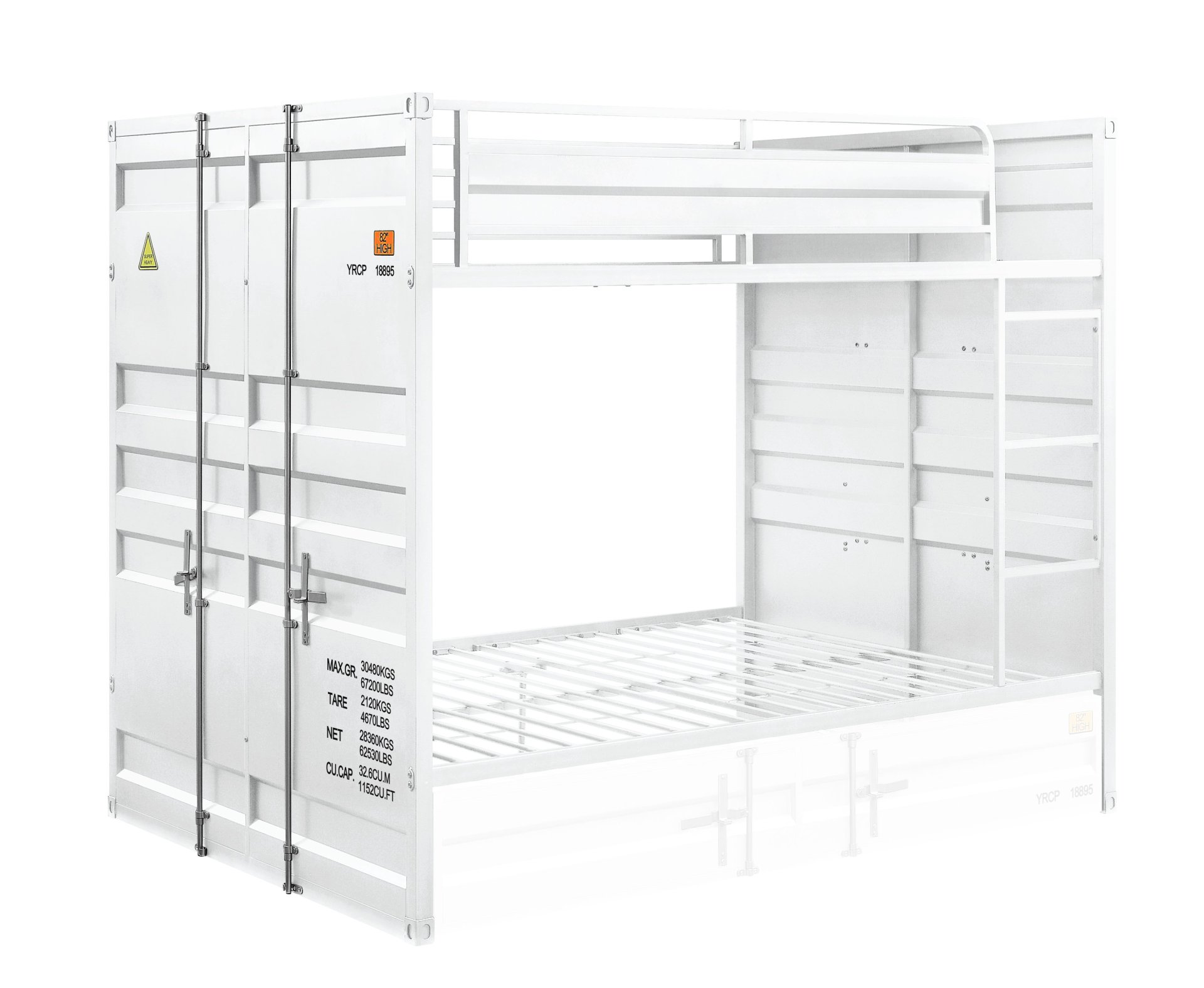 Cargo - Full Bunk Bed With Trundle - White - Image 2