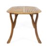 Outdoor Table With Smooth Lines, Slat Top - Teak - Image 4