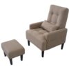 Living Room Sofa Single Chair And Ottoman, Modern Multi-Function Fabric Living Room Sofa Lounge Chair Bed And Stool. Soft Leisure Single Chair Adjustable Into 5 Angles With Sofa Bed - Gray - Image 15