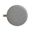Brandy - Round Upholstered Storage Ottoman With Leather Accent - Gray - Image 5