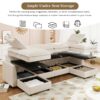 Versatile 6 Piece Modular Sofa Bed With Storage, Stylish Faux Double Layer Cushions, Comfortable & Durable Design, Perfect For Any Living Space - Beige - Image 8