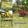 Xns008 Interesting Triple Children Metal Safe Swing Set 440Lbs For Outdoor Playground Three Seat Swing For Age 3+ - Green / Black - Image 5