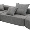 Oversized Modular Sectional Sofa, Luxury Boucle Floor Couch Set, Convertible Sleeper Couch, Spacious Foam-Filled Sofa Bed, 2 Piece Free Combination - Gray - Image 4